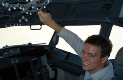 Matthew in the cockpit